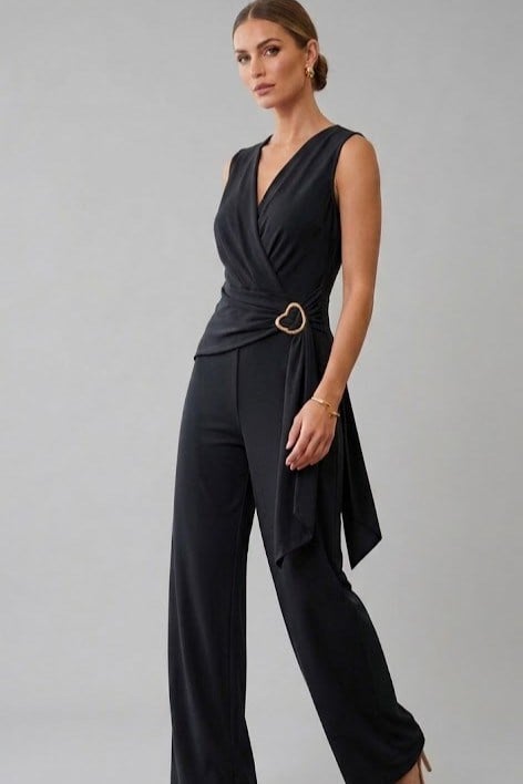 Toka Aksesuarlı V Yaka Kolsuz Tulum RB39356