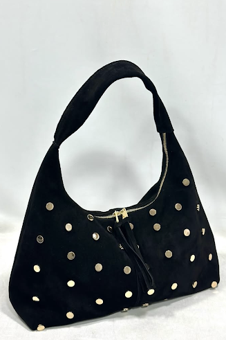 Gold Zımba Aksesuarlı Püskül Fermuarlı Omuz Çantası RY501