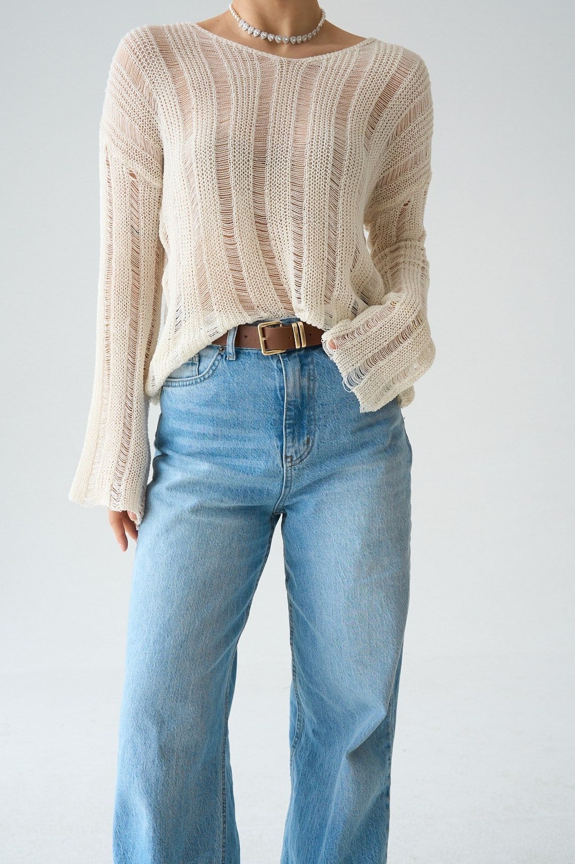 Kendinden Yakalı Ajur Detaylı Kazak QS26051