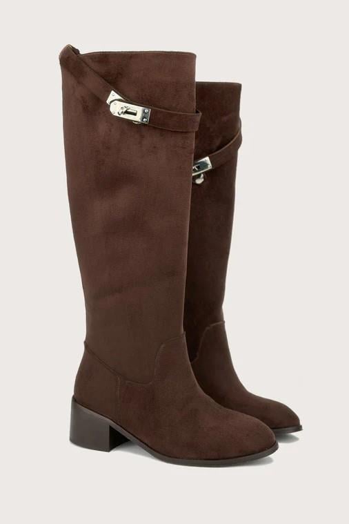 Kemer Tokalı Kısa Topuk Çizme SGM500