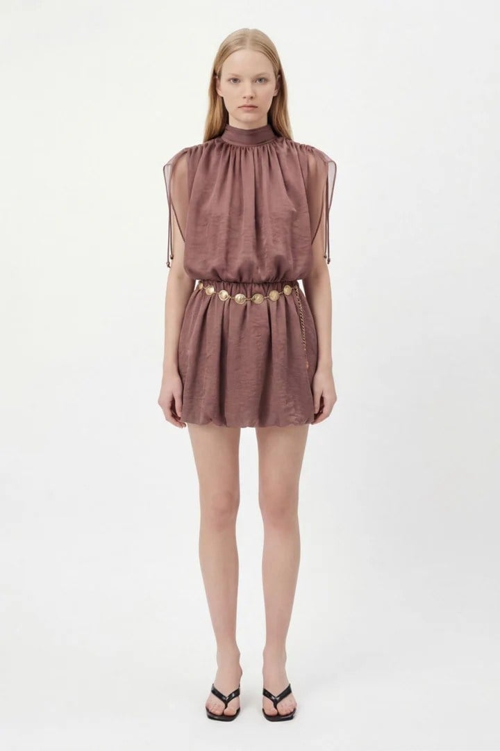 Zincir Kemer Detaylı Elbise QZ01653