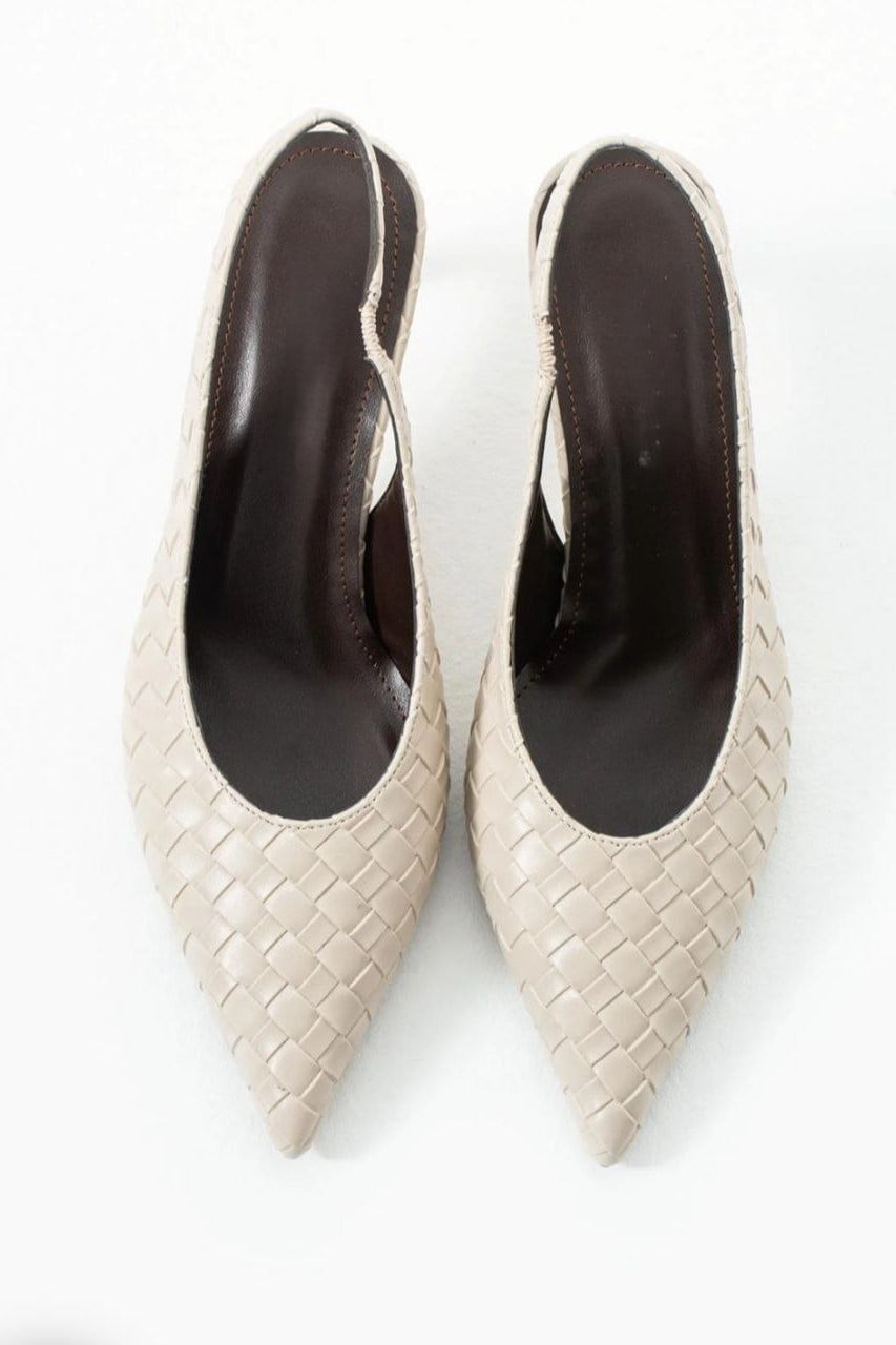 Örgü Detaylı Arkası Açık Topuklu Ayakkabı FE8138