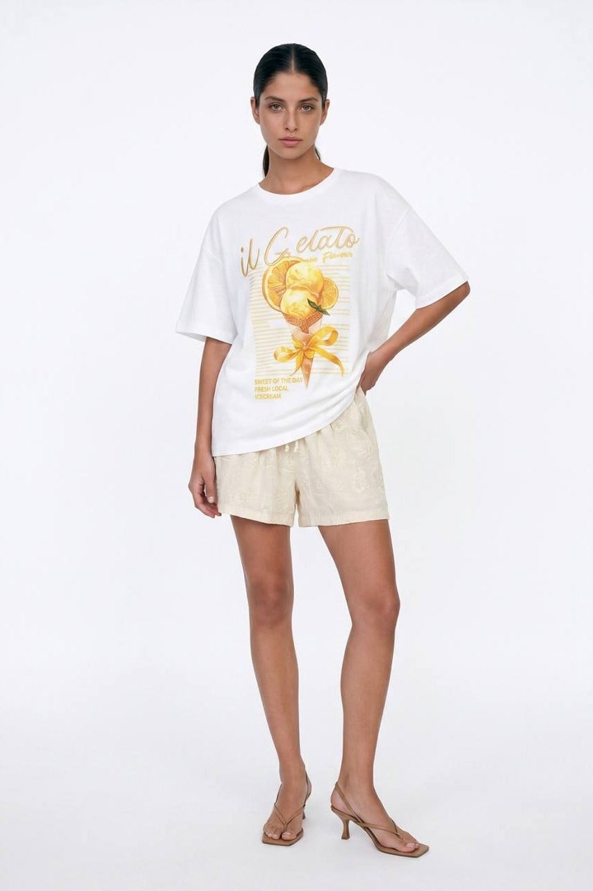 Limon Baskılı T-shirt QZ02324