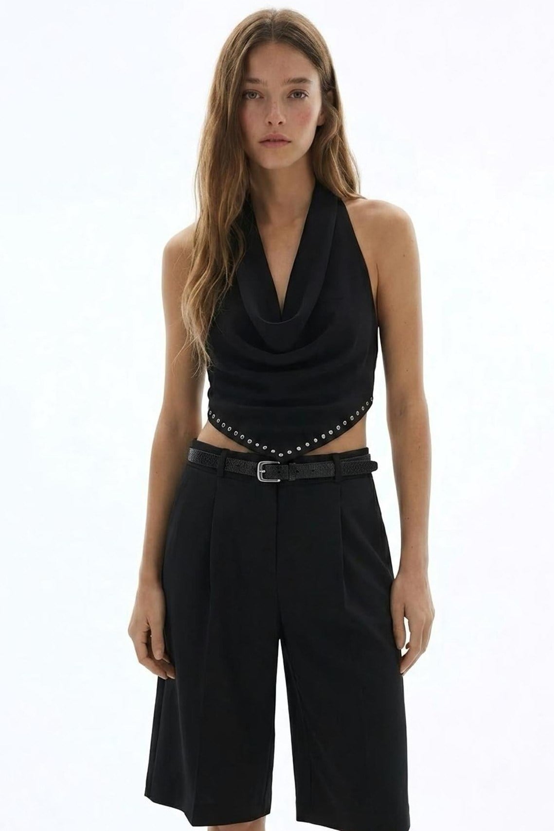 Trok Detaylı Önü Drapeli Bluz QZ01807