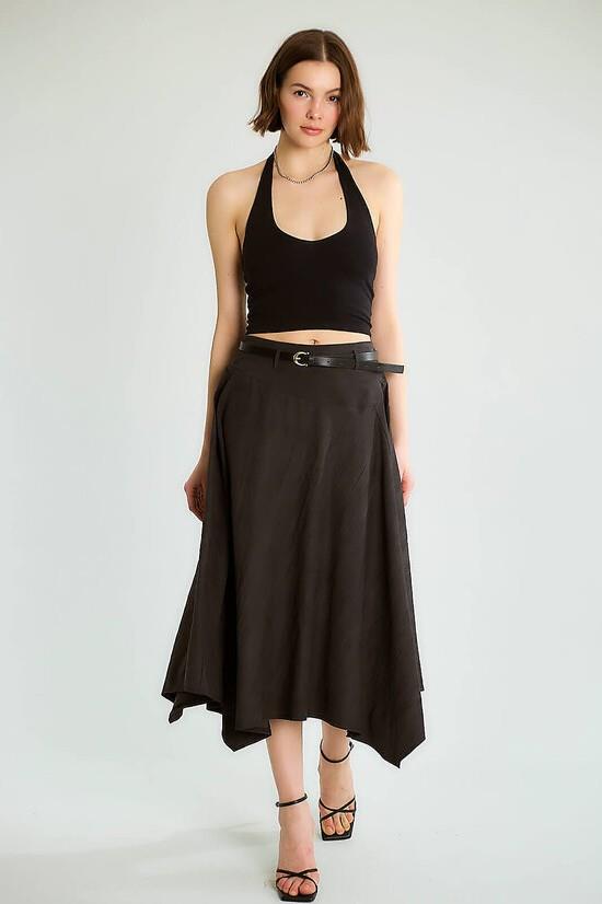 Beli Kemerli Midi Boy Etek RB39348