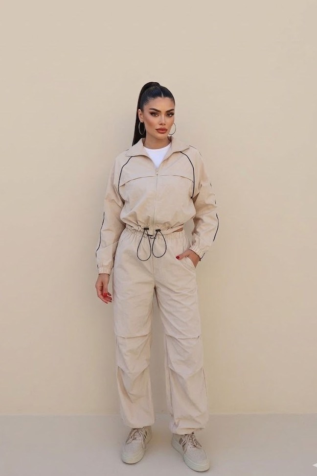 Kontras Detaylı Ceket Pantolon Takım QZ01527