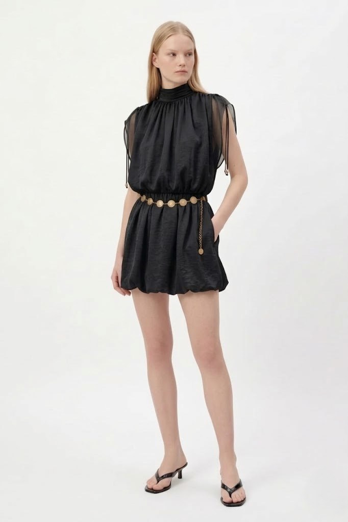 Zincir Kemer Detaylı Elbise QZ01653