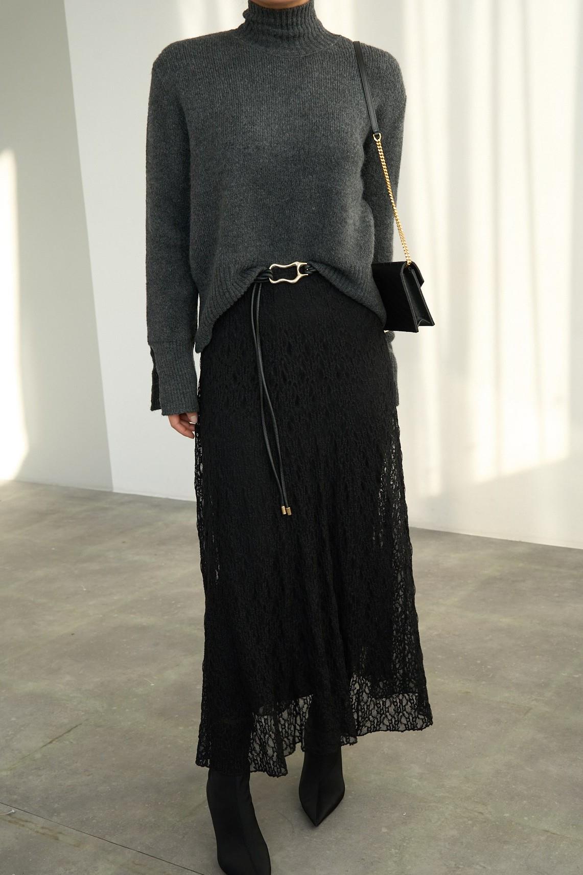 Dantel Detaylı Astarlı Midi Boy Etek QS251140