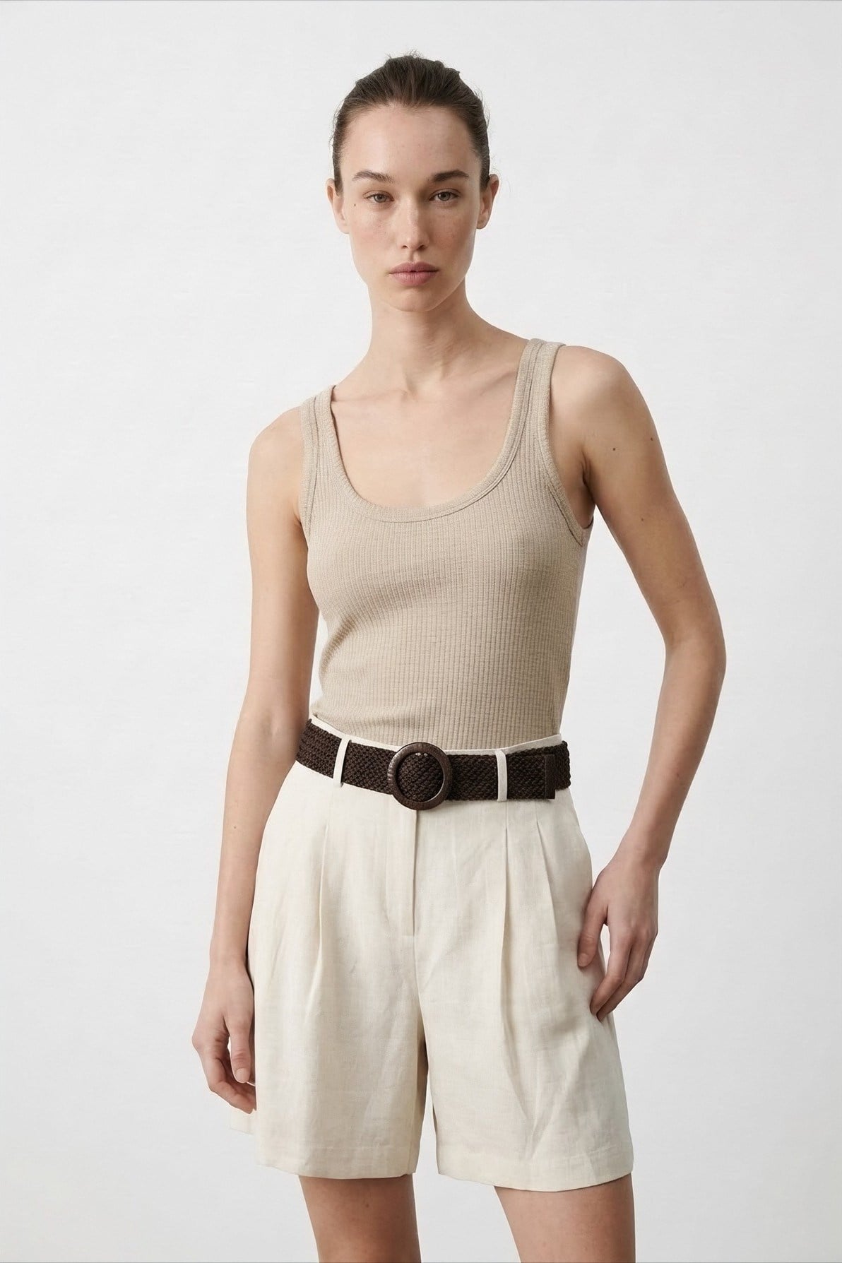 Örgü Kemer Detaylı Şort QZ01883