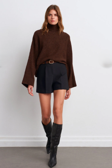 Yumuşak Dokulu Yarasa Kol Triko Kazak DL10817