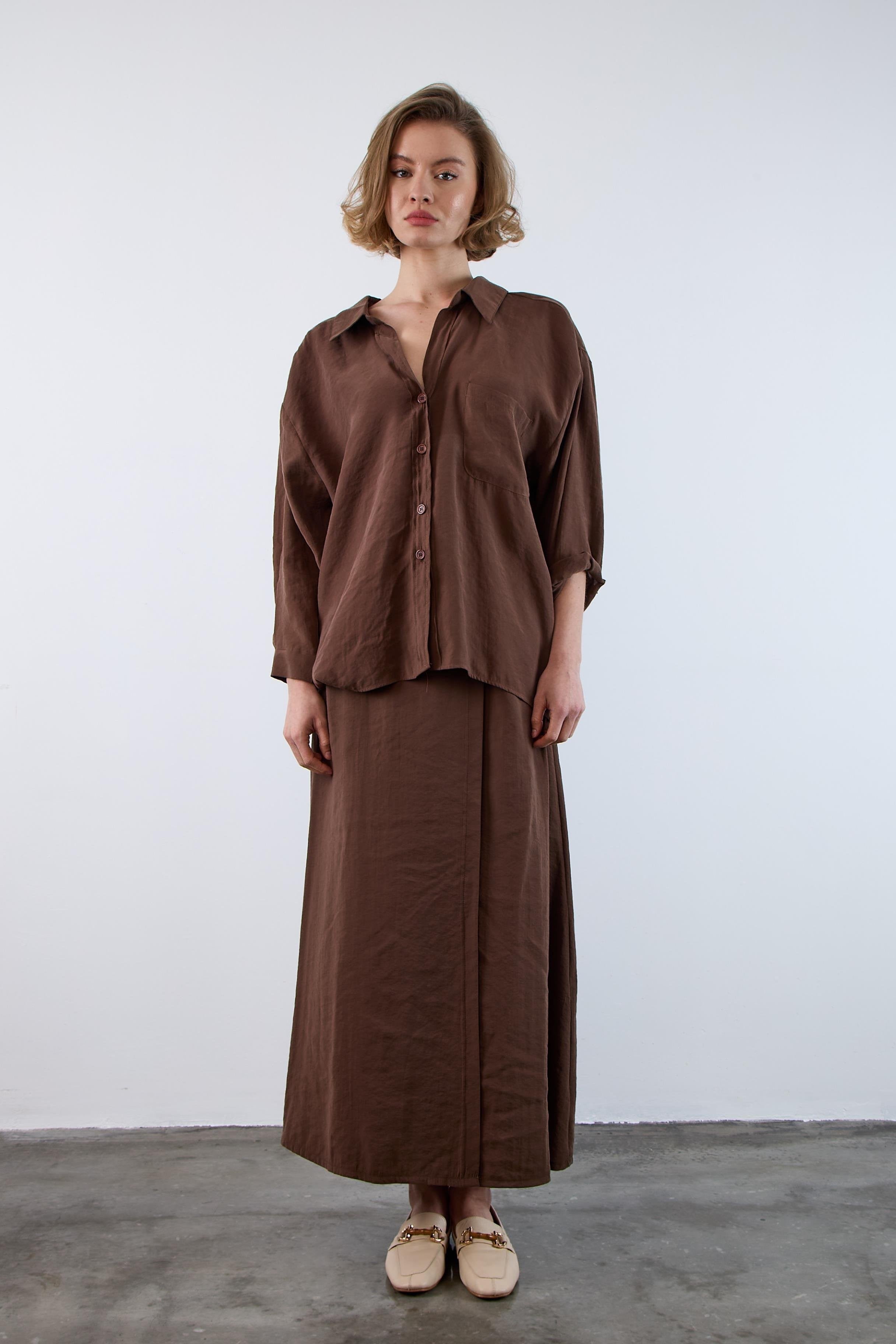 Düşük Omuzlu Oversize Gömlek PR4612