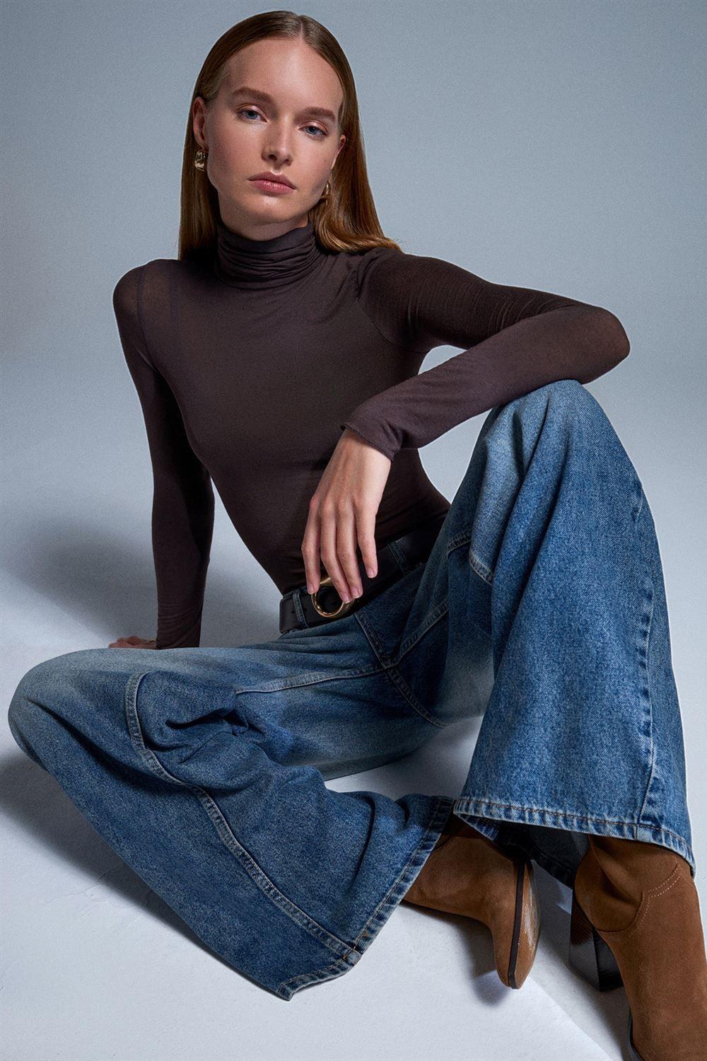 Balıkçı Yaka Kaşmir Bluz DL32277