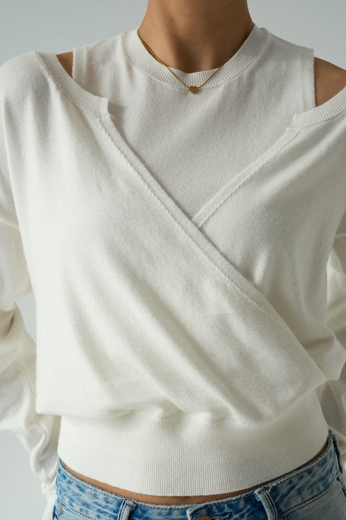 Asimetrik Kesim Kazak Kolsuz Bluz Takım QS251021