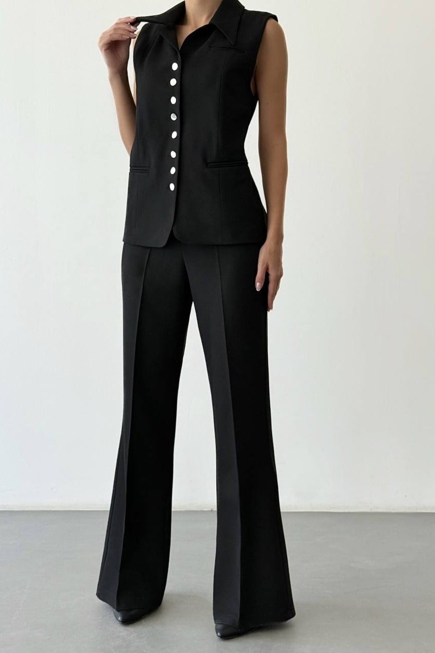 İspanyol Paça Kemerli Pantolon QZ01061