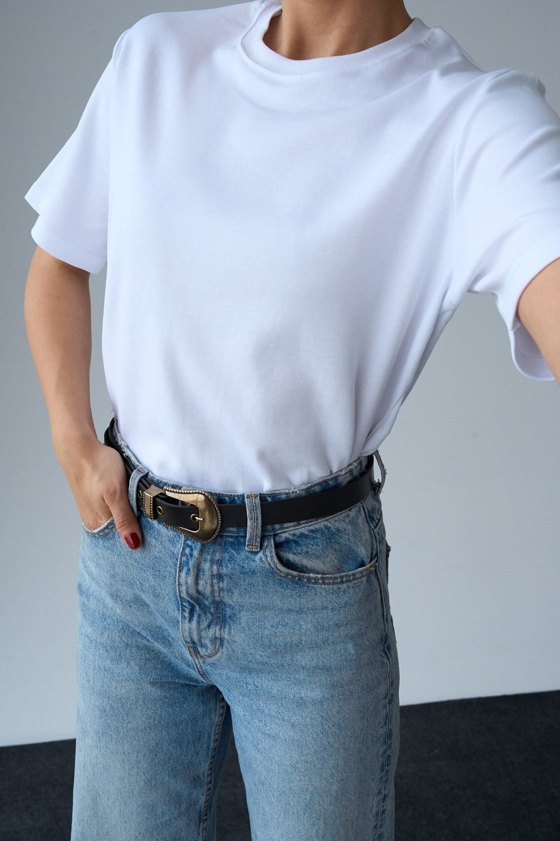 Bisiklet Yaka Basic T-shirt QS241128