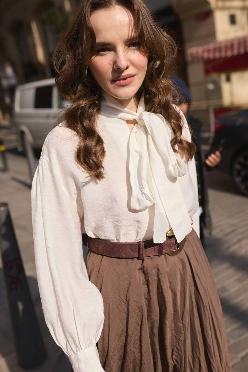 Boyundan Bağlama Detaylı Gömlek PR5050