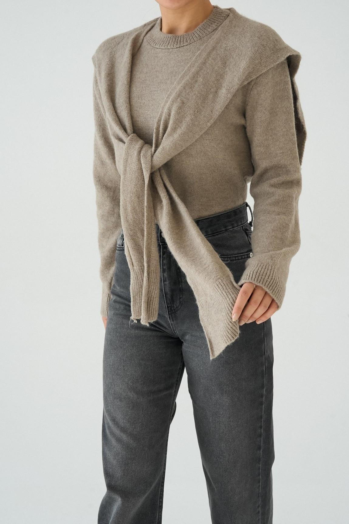 Bisiklet Yaka Bağlama Detaylı Kazak QS251180