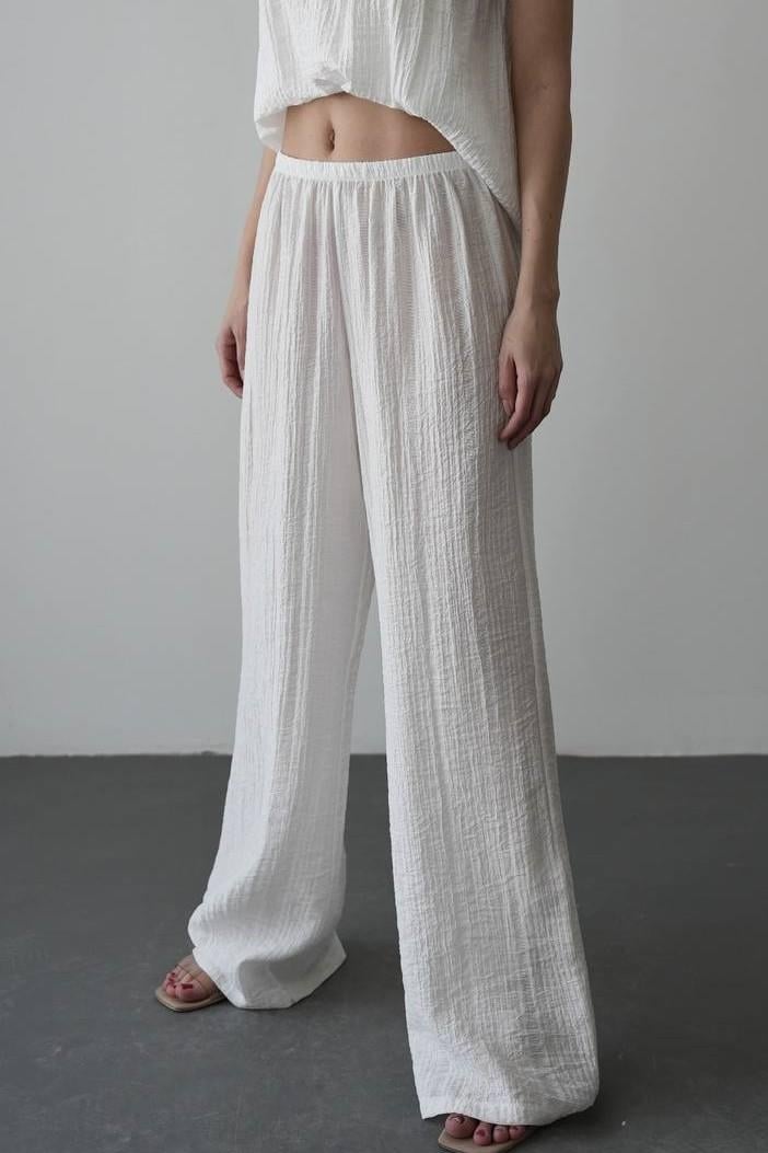 İnce Lastikli Geniş Pantolon QZ00384