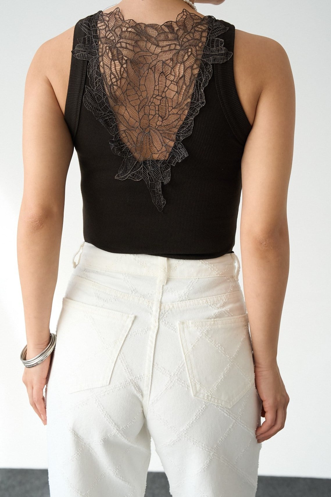 Arkası Dantelli Kalın Askılı Atlet QS261004