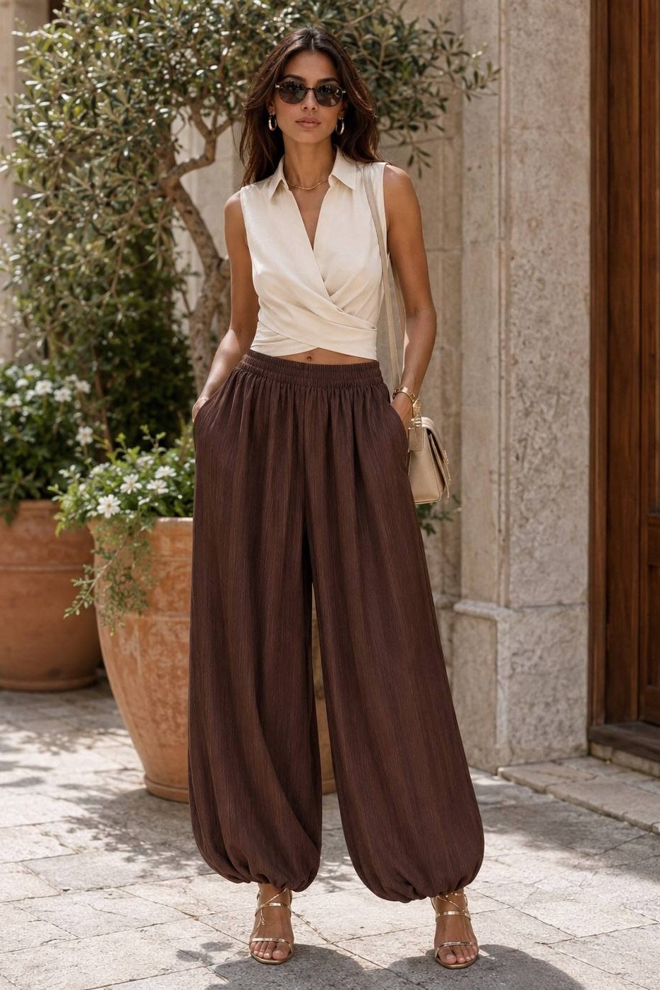 Paçası Büzgülü Şalvar Pantolon MM1180