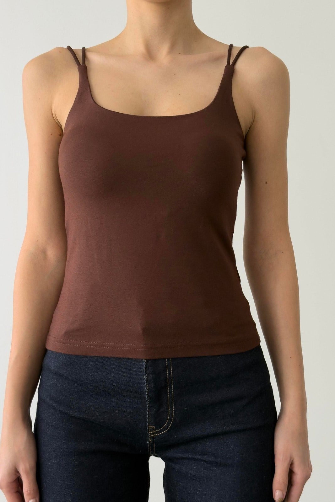 Geniş Yaka Çift Askılı Atlet QZ01406