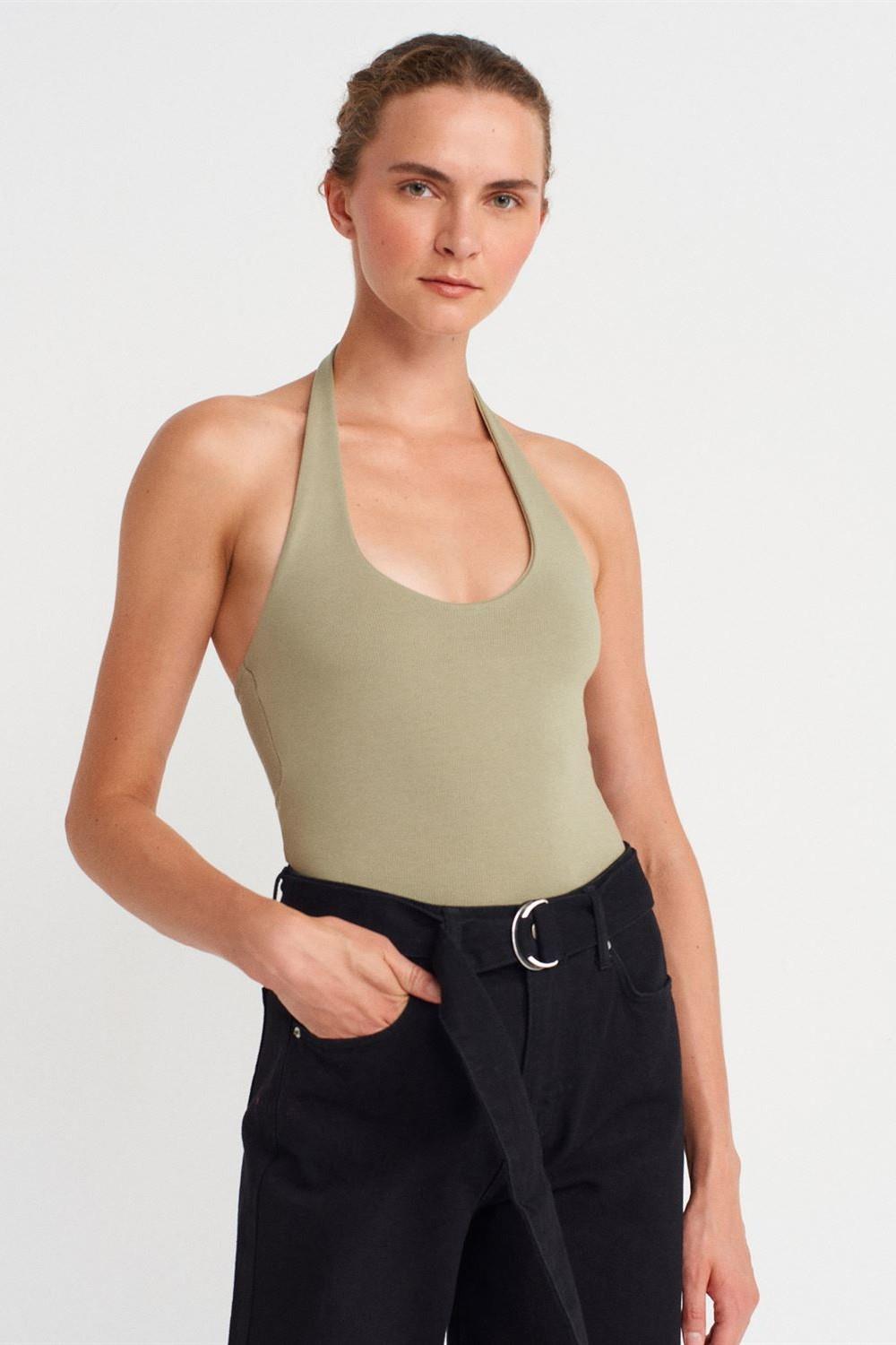 Boyundan Geçirmeli Halter Yaka Atlet DL21052