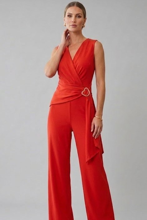 Toka Aksesuarlı V Yaka Kolsuz Tulum RB39356