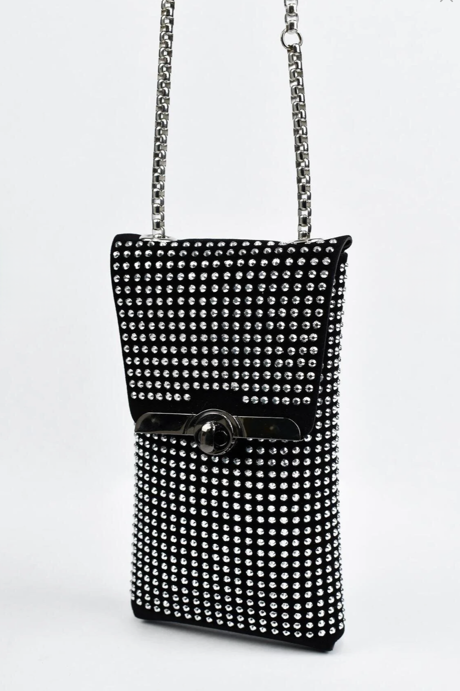 Zincir Askılı Taşlı Telefon Çantası SD5624