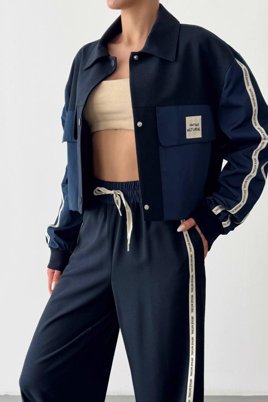 Kumaş Matchli Etiket Detaylı Ceket QZ510082