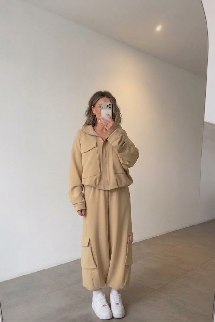 Dik Yaka Cepli Ceket Jogger Pantolon Takım HF901300