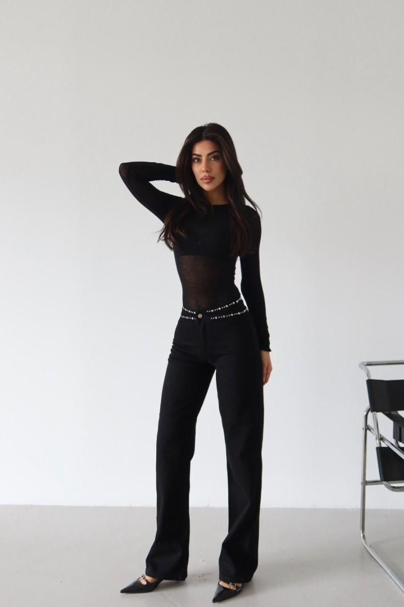 Beli Zımba Detaylı Wide Leg Jean LC8156