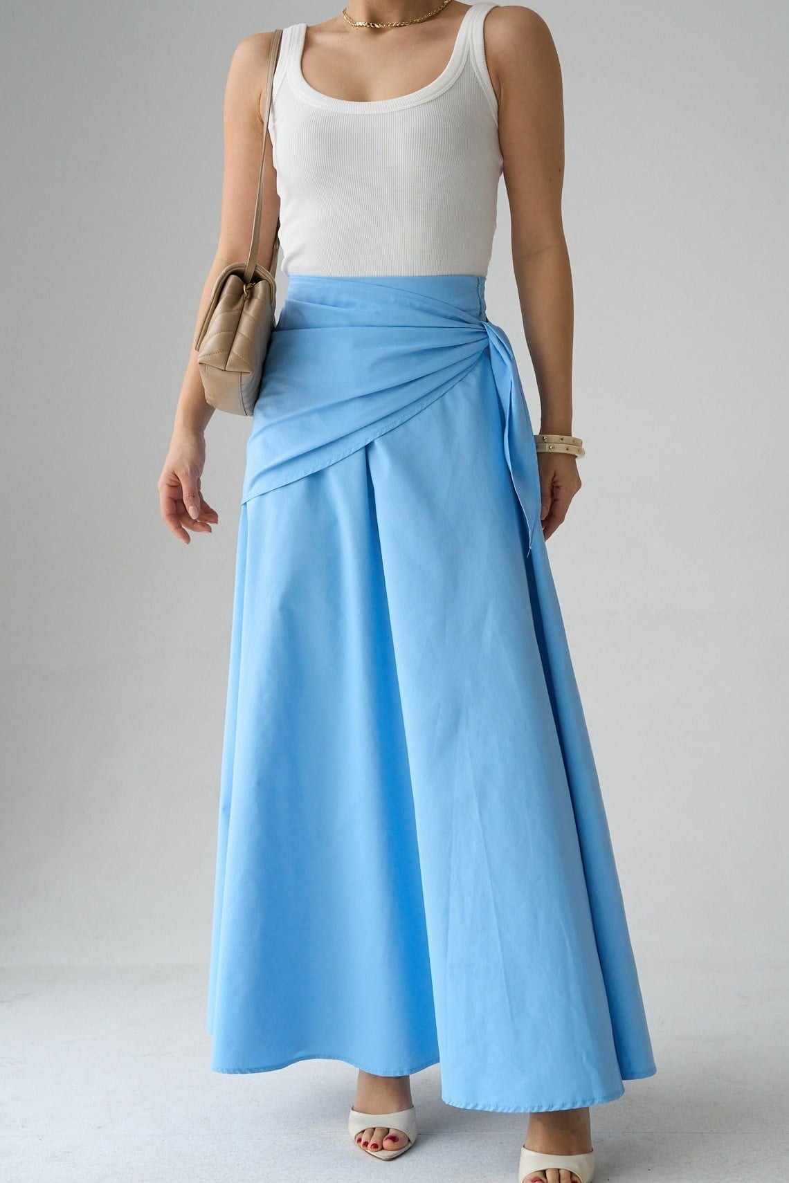 Fular Detaylı Uzun Etek QS261032