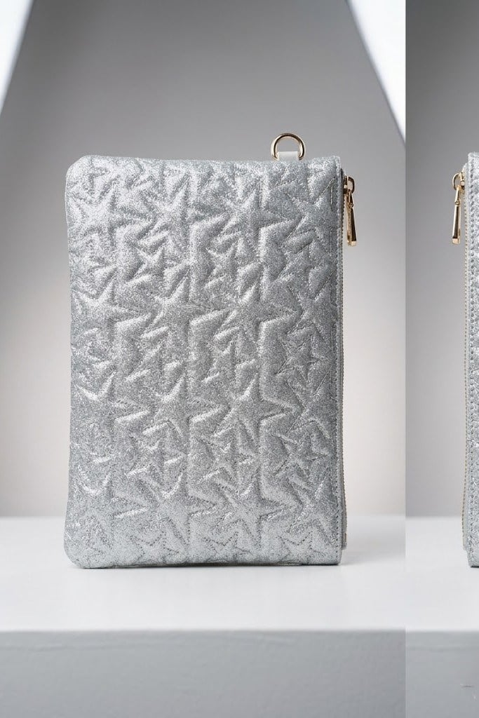 Yıldız Desenli Parlak Clutch Çanta SD5478