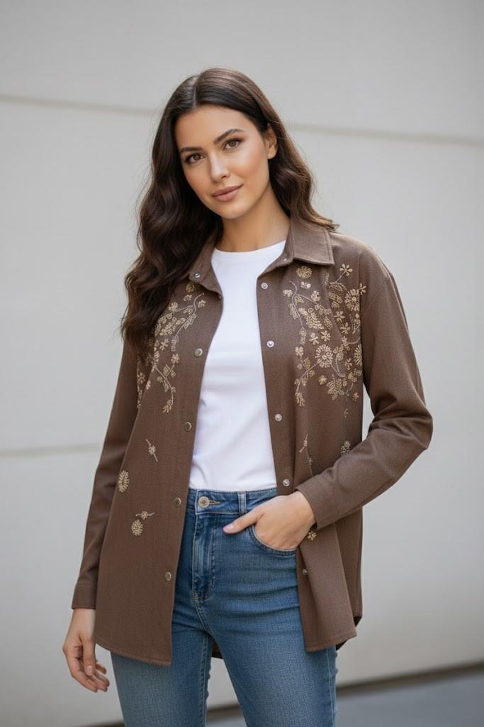 Pul İşlemeli Düğmeli Ceket RB99939