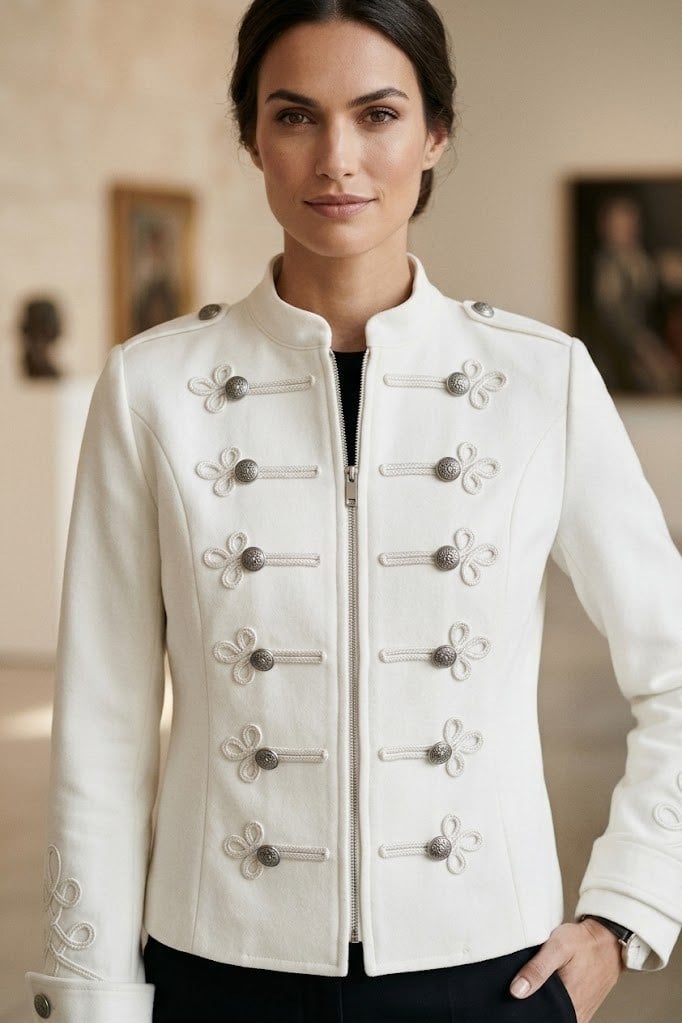 Metal Düğme Detaylı Napolyon Fermuarlı Ceket PR9729