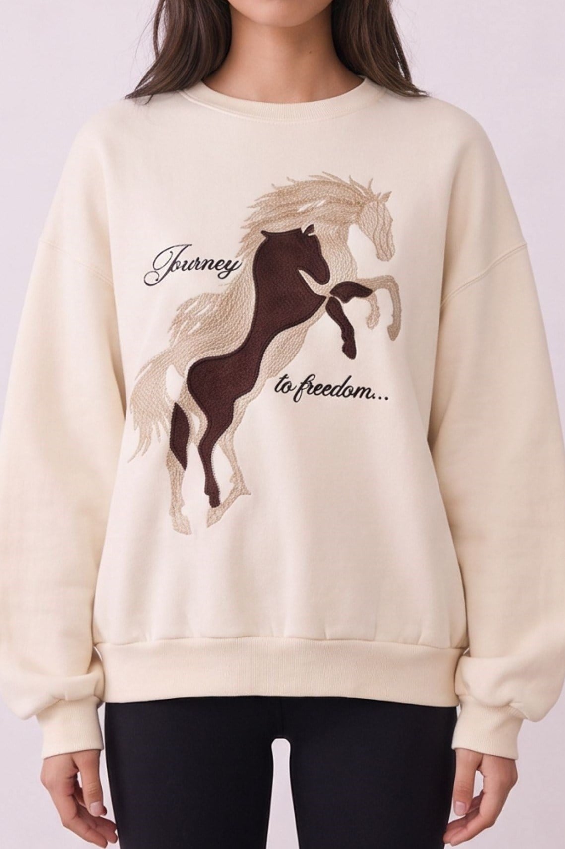 Nakış Detaylı Oversize Sweatshirt QZ02836