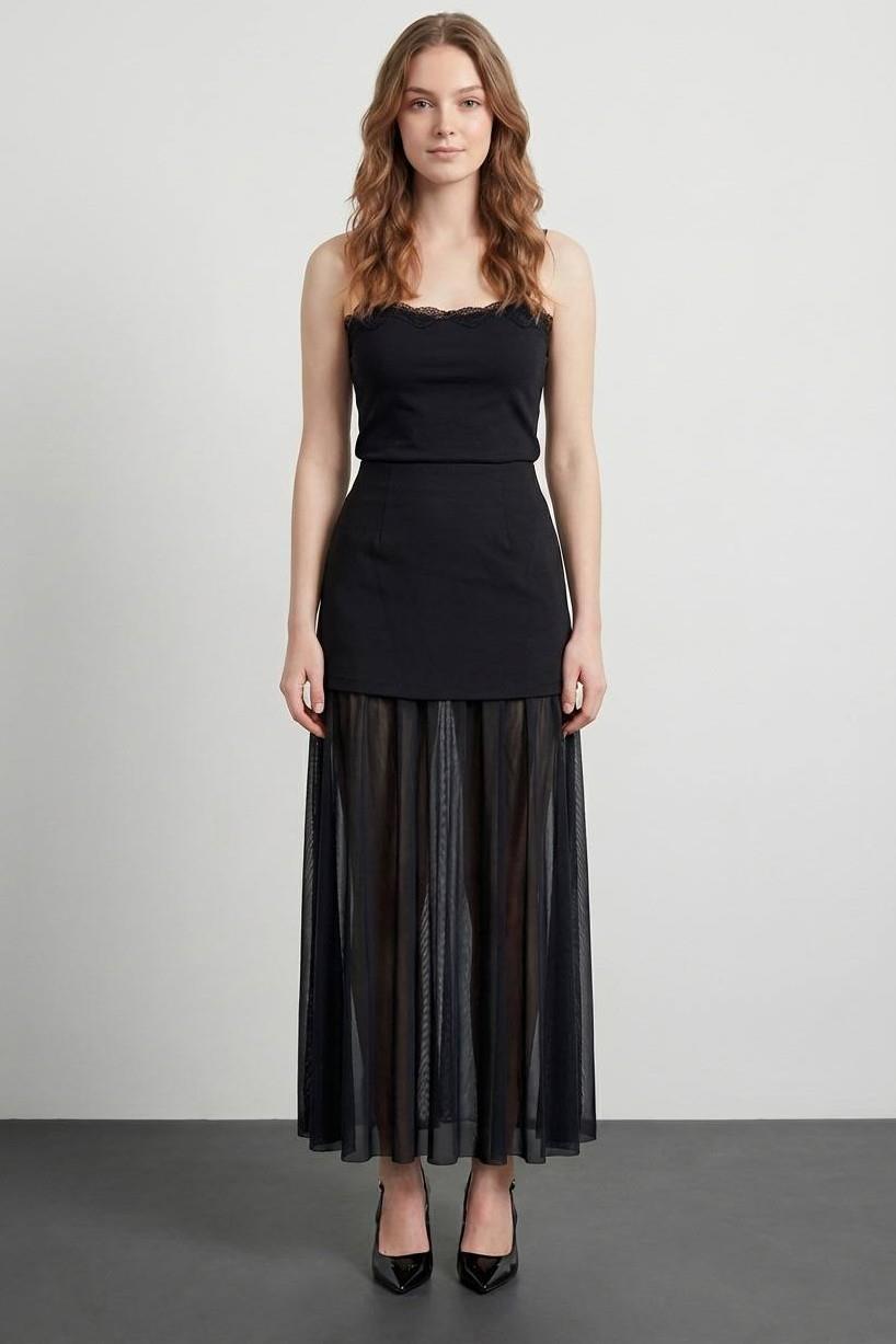 Tül Matchli Mini Etek QZ01452