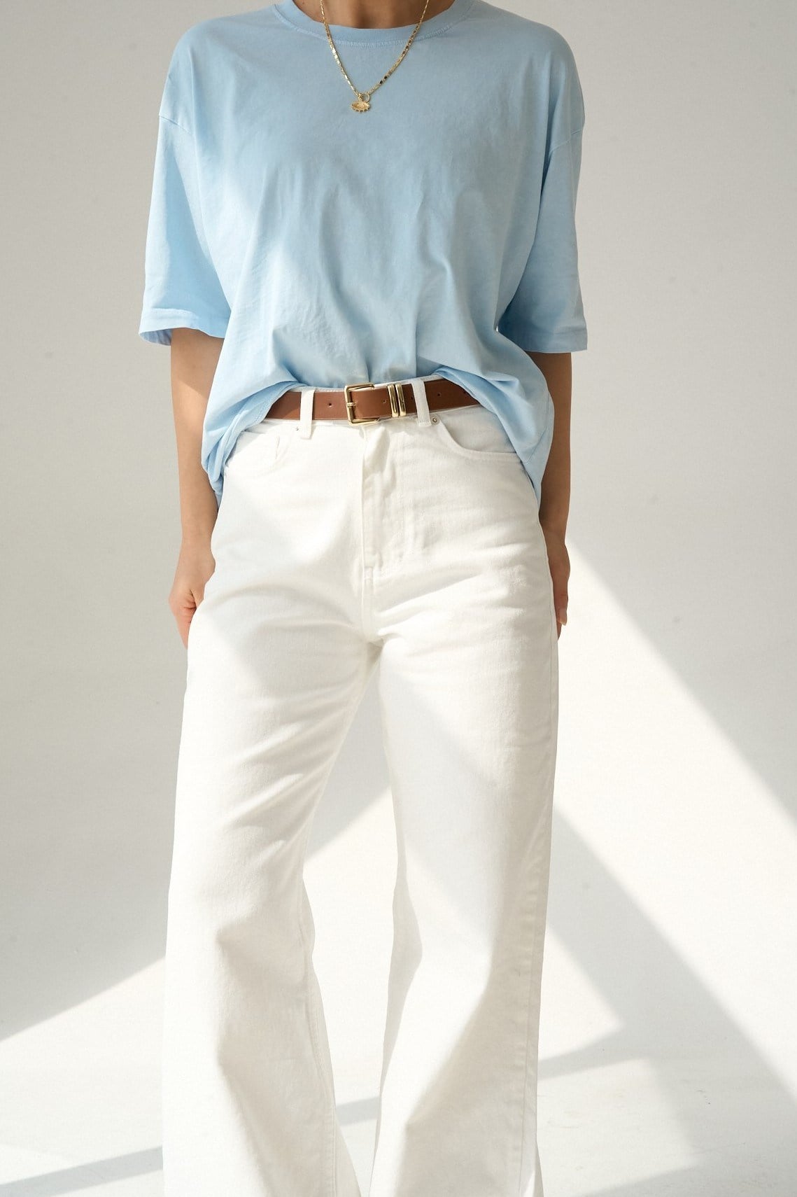 Bisiklet Yaka Eskitme Detaylı Oversize T-shirt QS261073