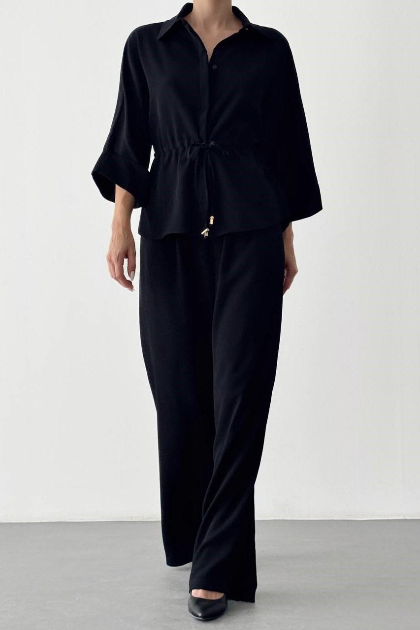 Bağcık Detaylı Yarım Kollu Gömlek QZ00808