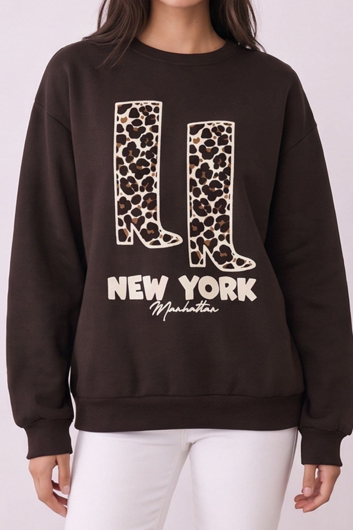 Leopar Baskılı Sweatshirt QZ02842