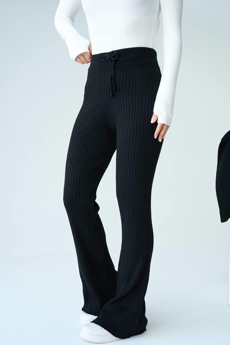 Beli Bağlamalı Triko Pantolon QS241011