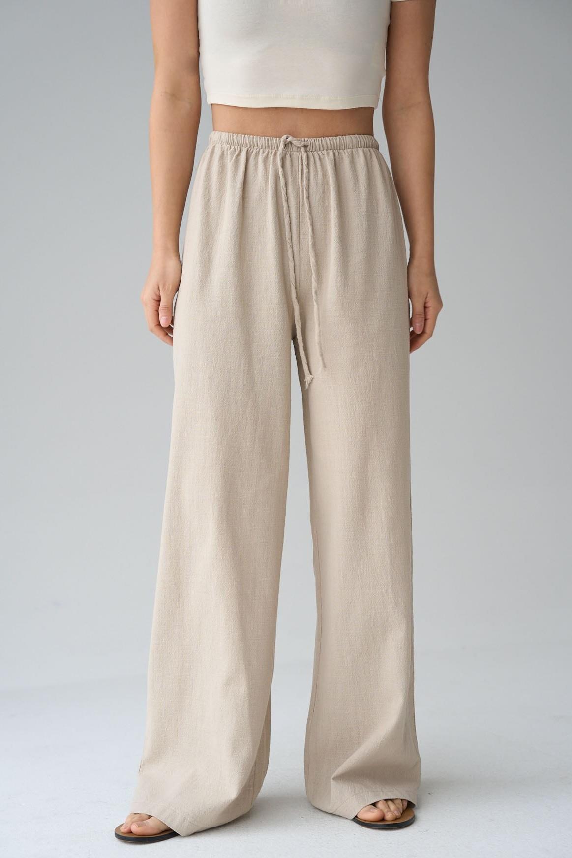 Beli Lastikli Keten Pantolon QS251005
