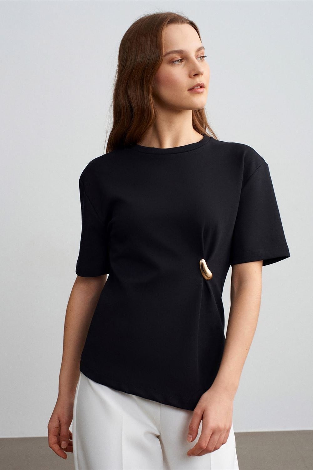 Aksesuar Detaylı Kısa Kollu T-shirt DL32445