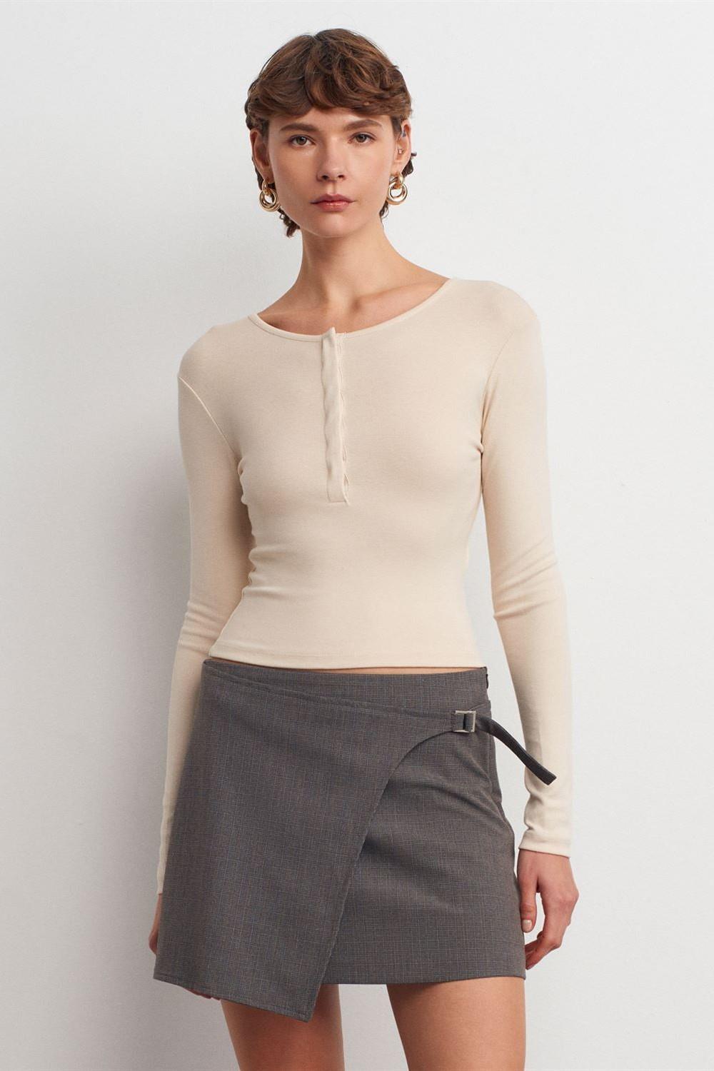 Toka Aksesuarlı Şort Etek DL81065