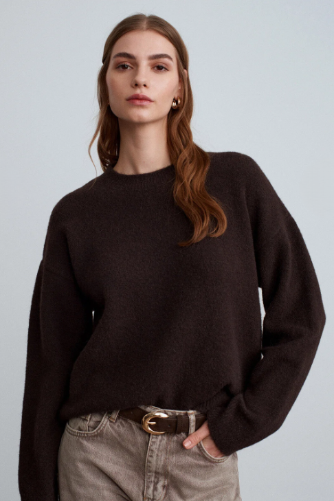 Bisiklet Yaka Yumuşak Dokulu Triko Kazak DL10640