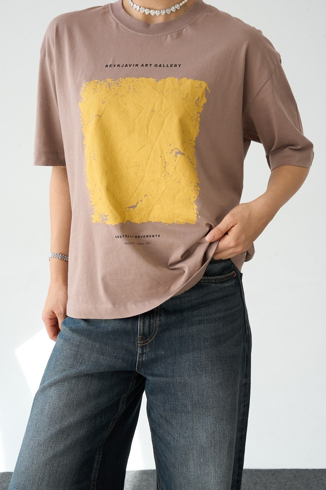 Baskı Detaylı Oversize T-shirt QS261049