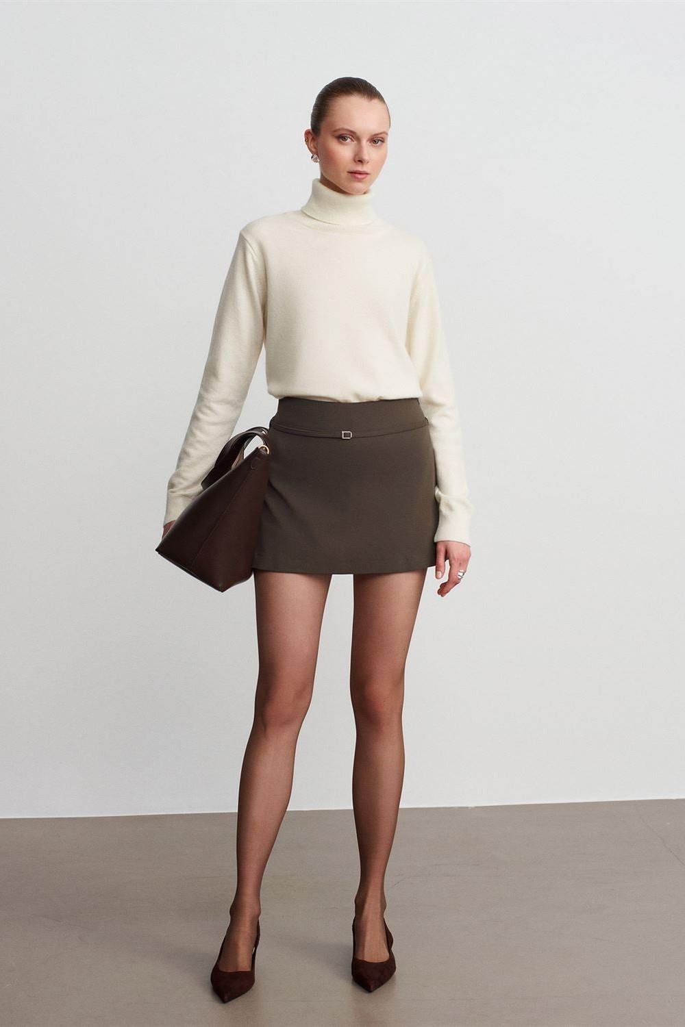 Kemer Detaylı Şort Etek DL81068