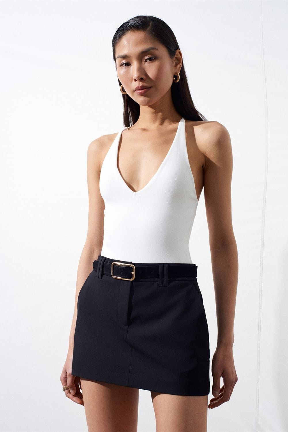 Boyundan Bağlamalı V Yaka Bodysuit DL21175