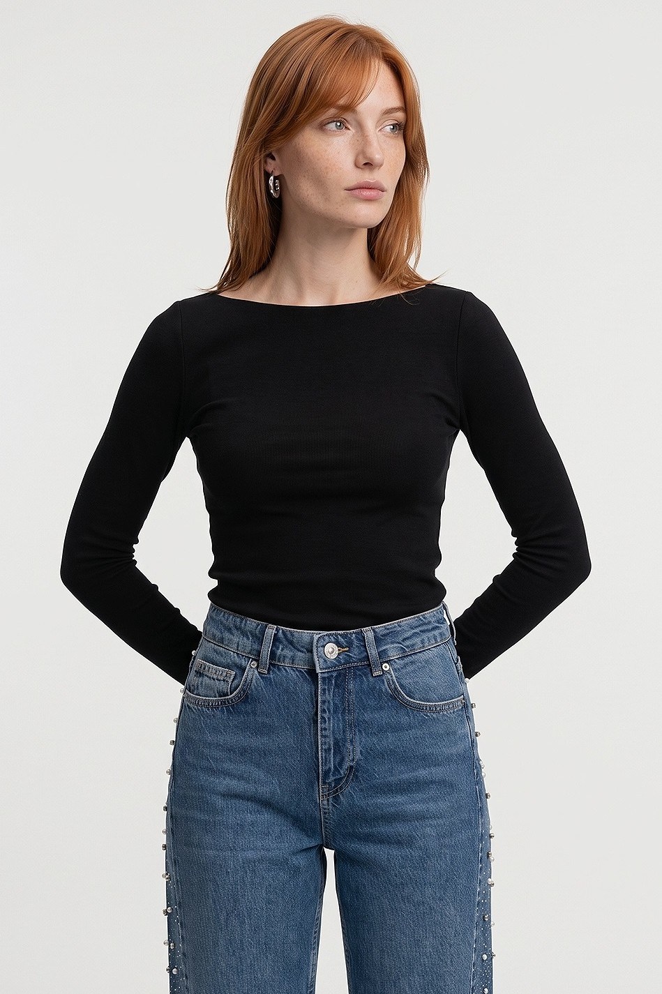 Bra-Free Kayık Yaka Büzgülü Top DL33270