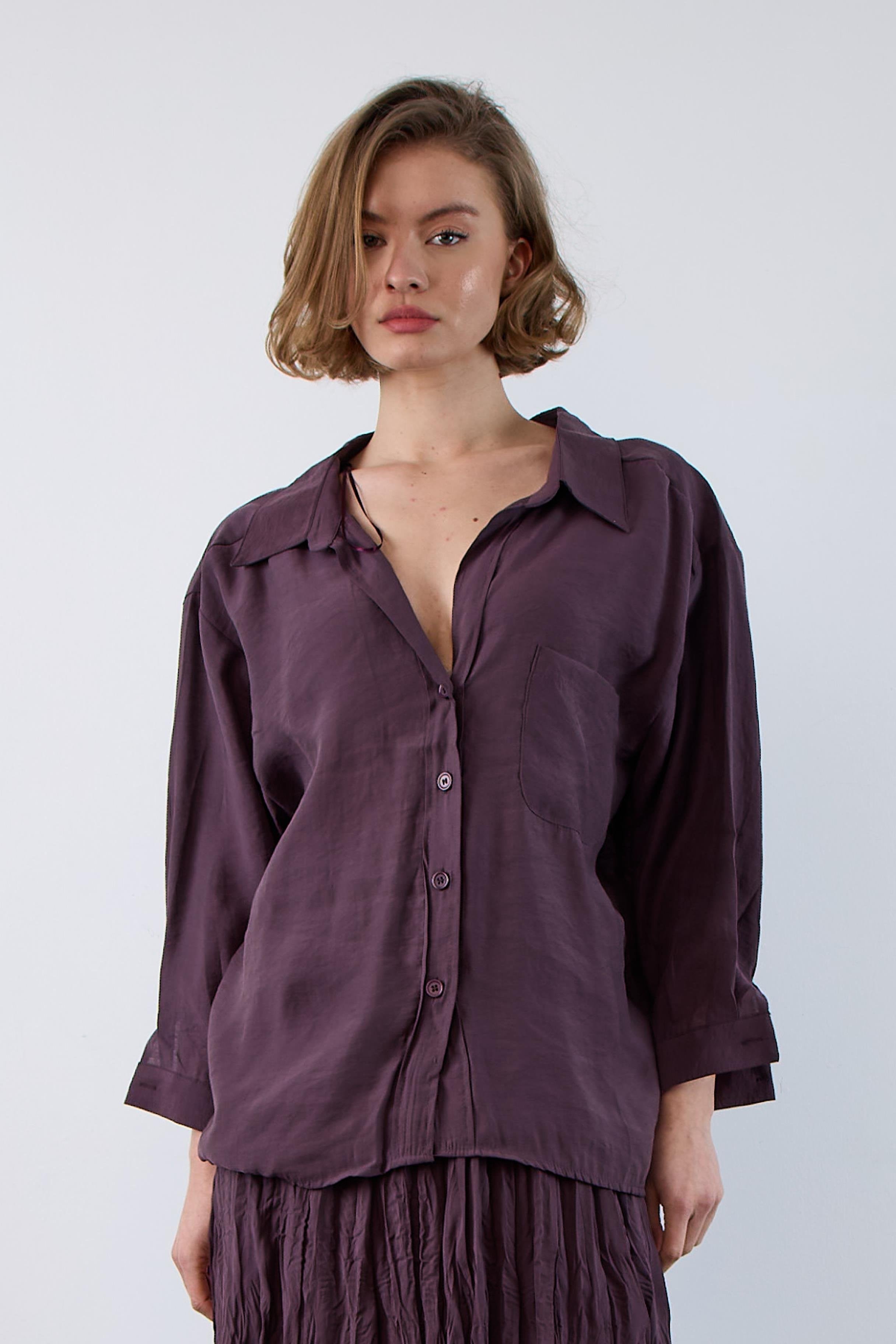 Düşük Omuzlu Oversize Gömlek PR4612